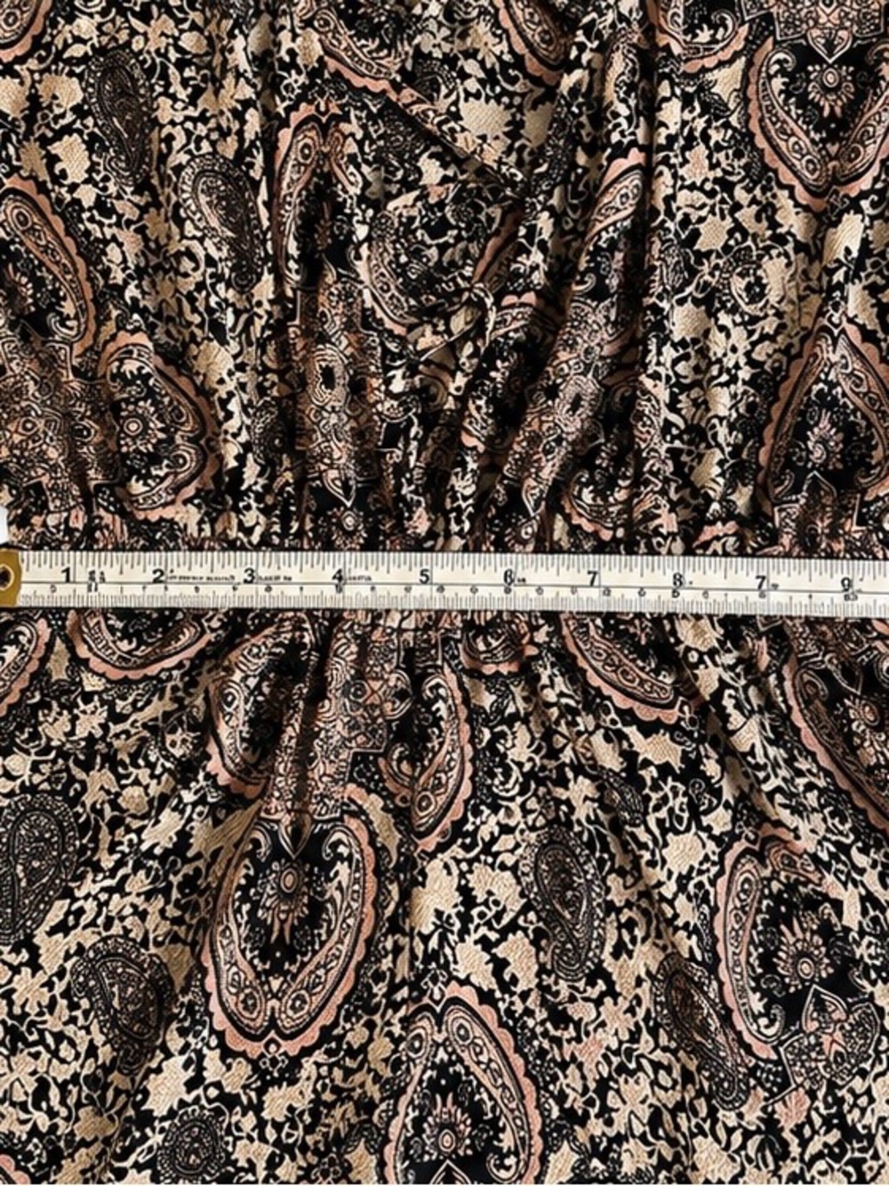 Sans Souci Floral Paisley Wrap Romper in Mauve and Gray - Picture 5 of 6